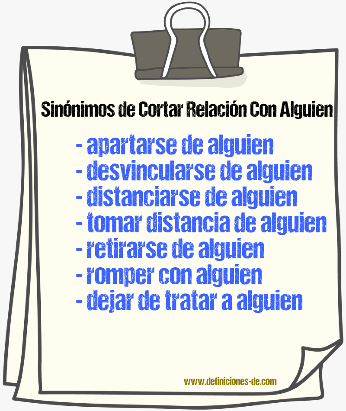 Sinónimos de cortar relación con alguien