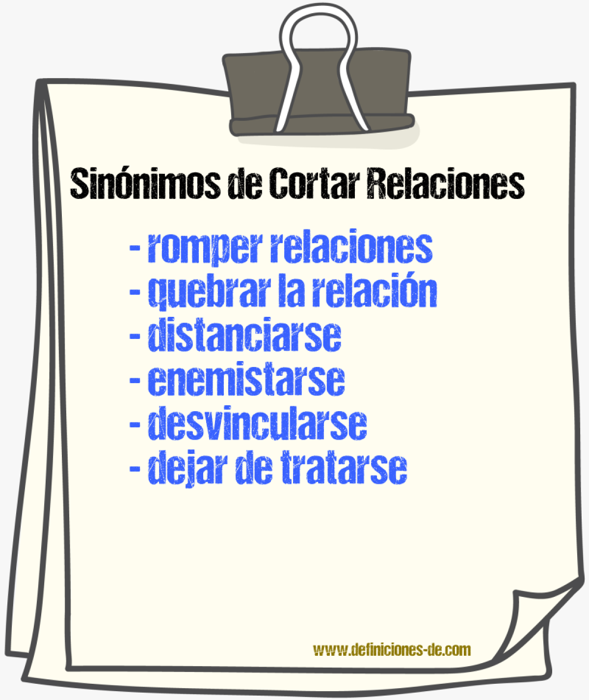 Sinónimos de cortar relaciones