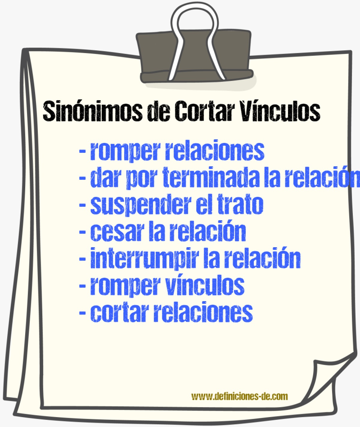 Sinónimos de cortar vínculos