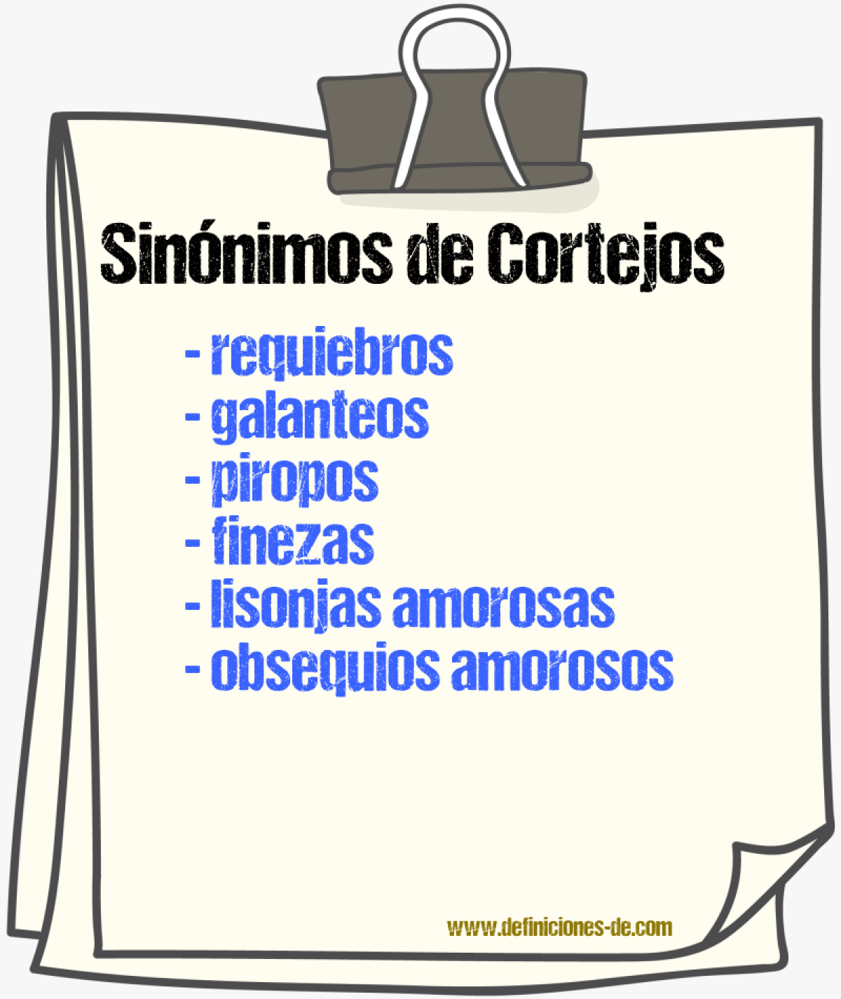 Sinónimos de cortejos