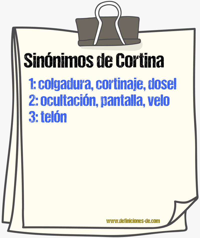 Sinnimos de cortina