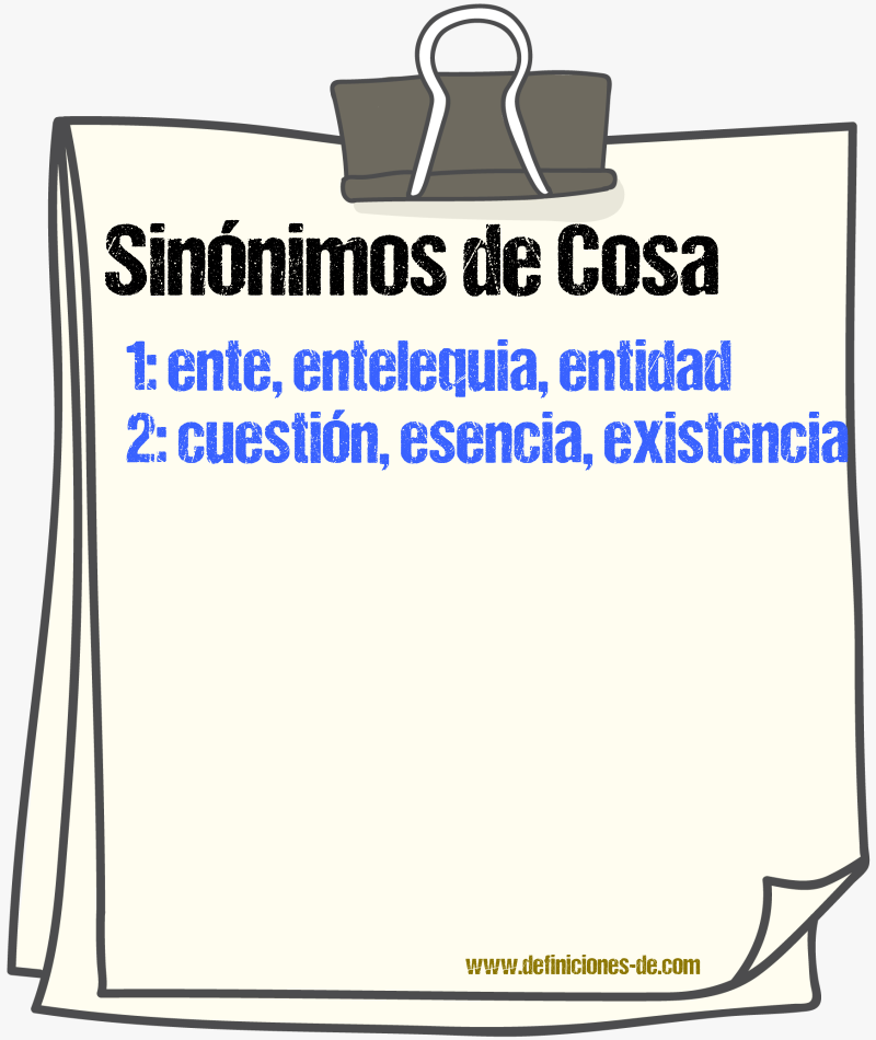 Sinnimos de cosa