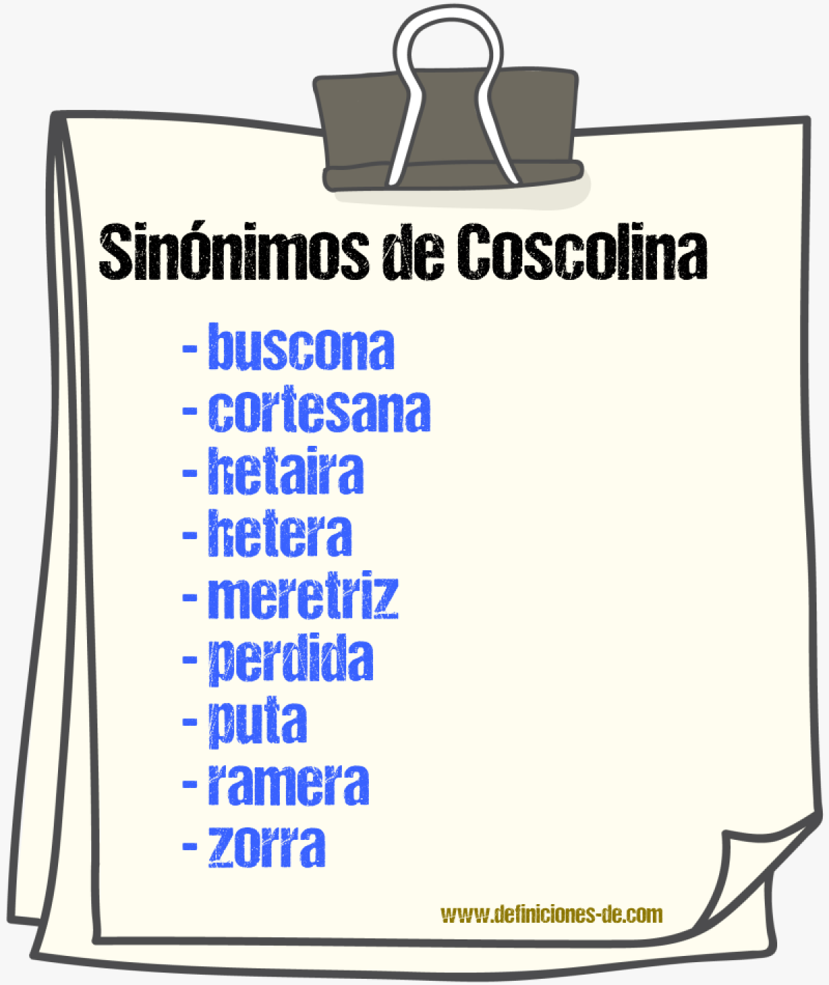 Sinnimos de coscolina