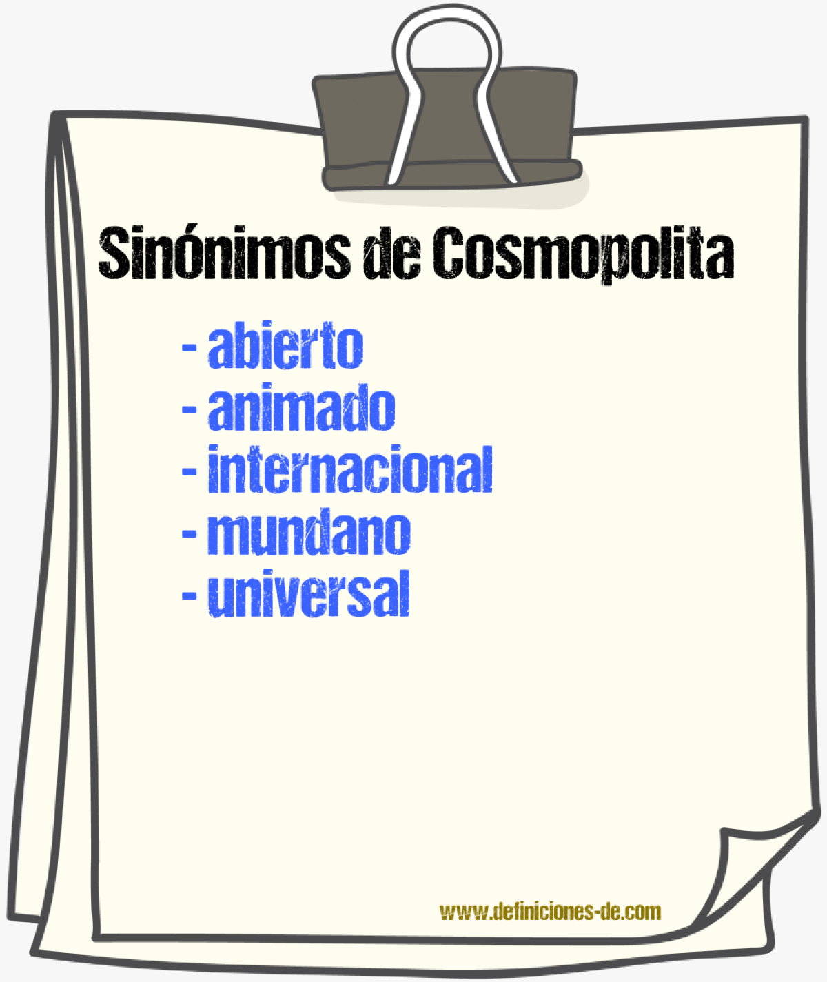 Sinnimos de cosmopolita