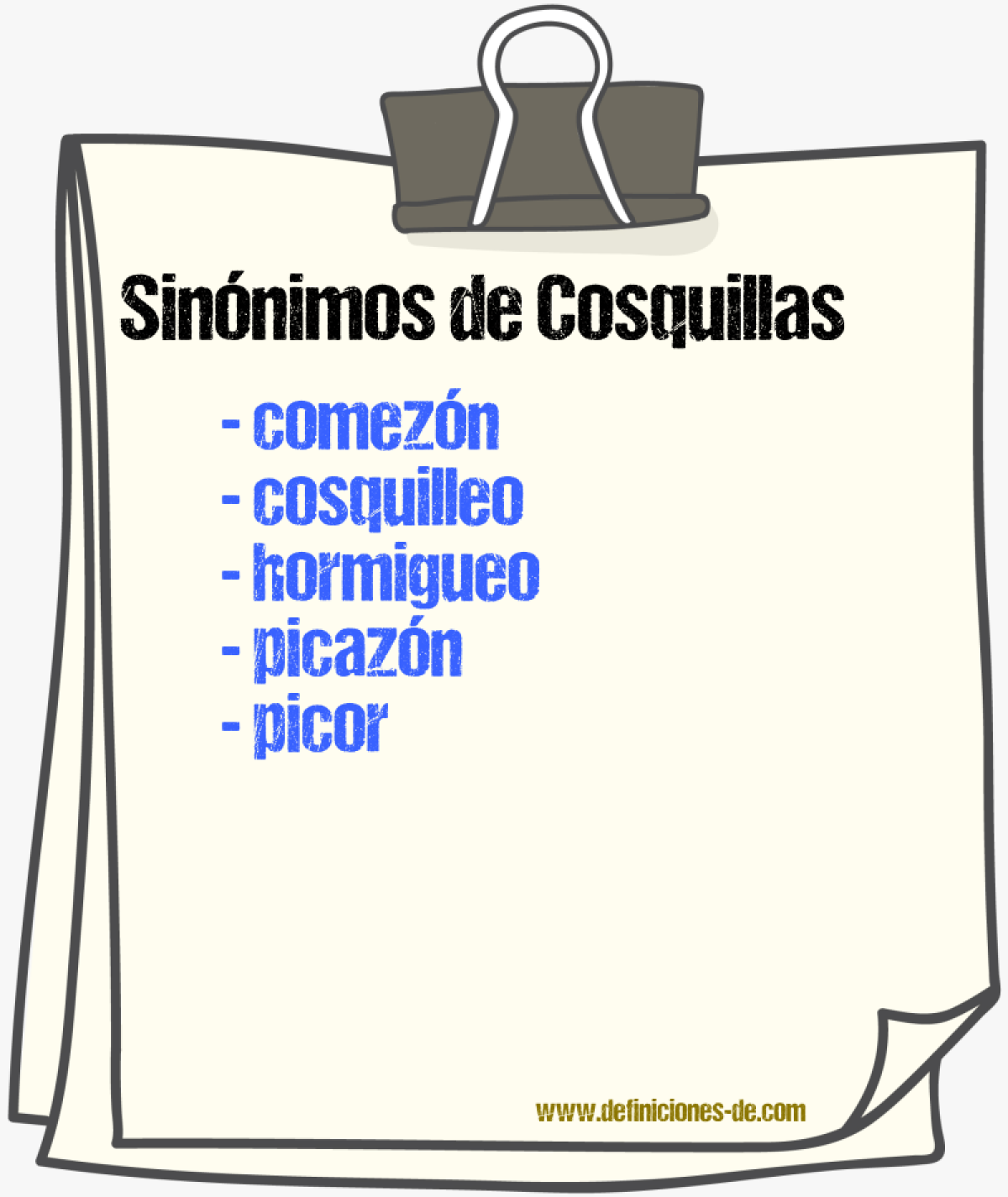 Sinnimos de cosquillas