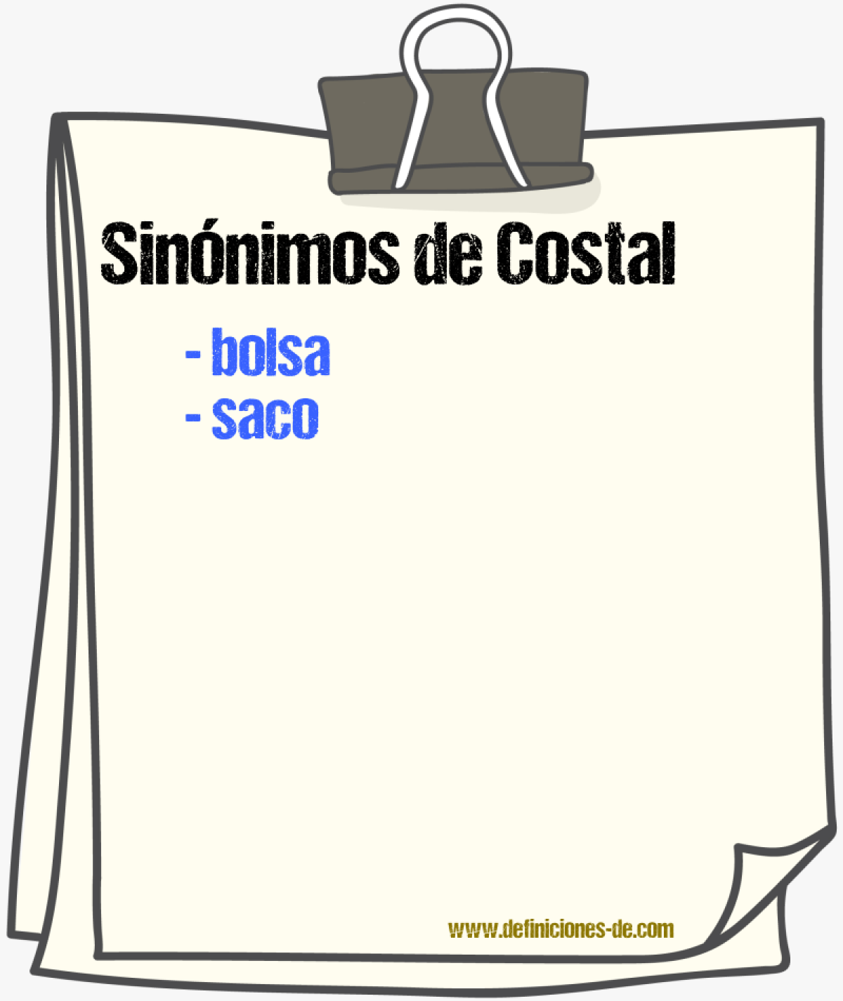 Sinnimos de costal