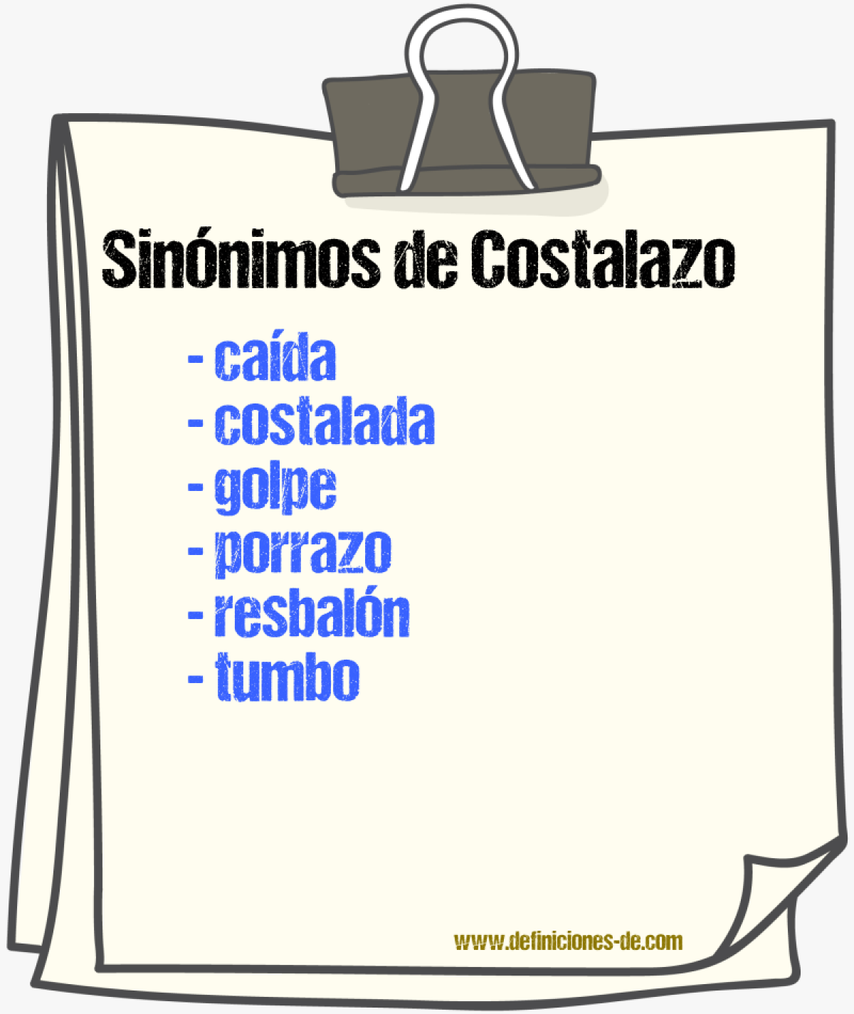 Sinnimos de costalazo