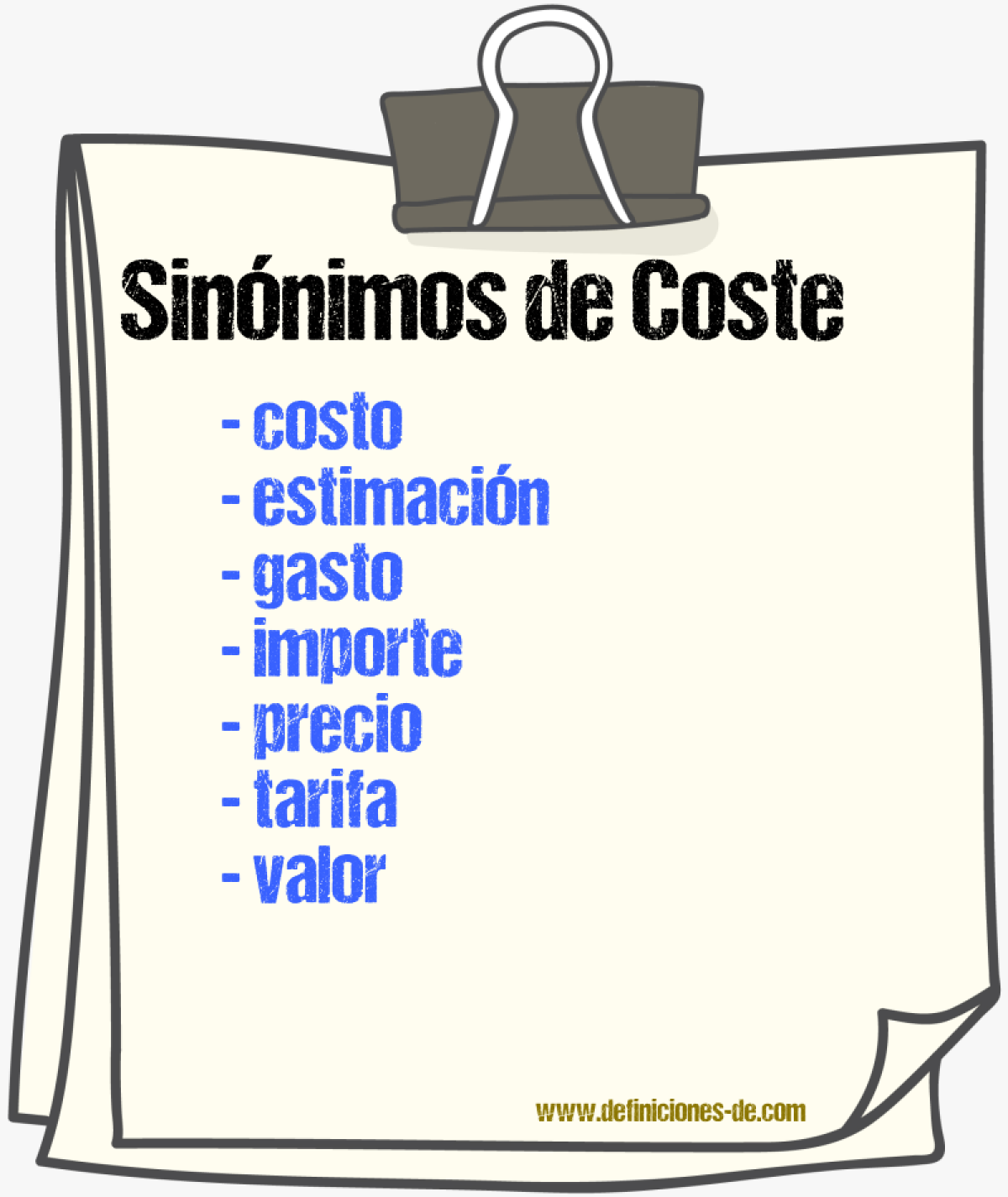 Sinnimos de coste