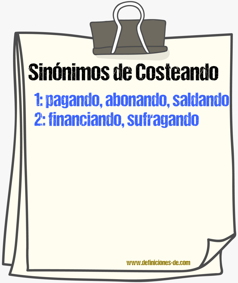 Sinónimos de costeando