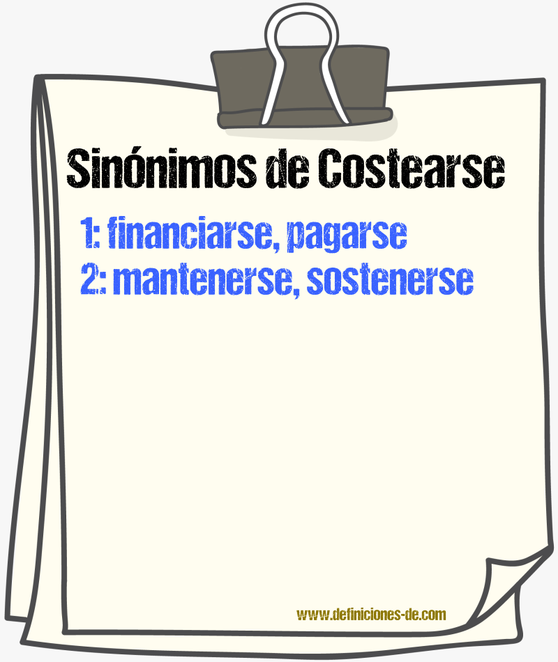 Sinónimos de costearse