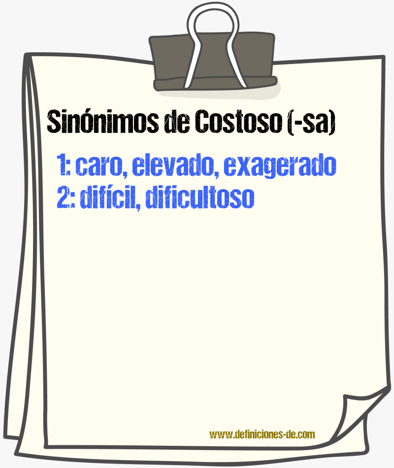 Sinnimos de costoso