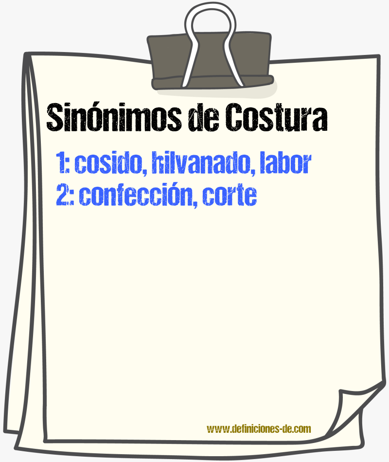 Sinnimos de costura