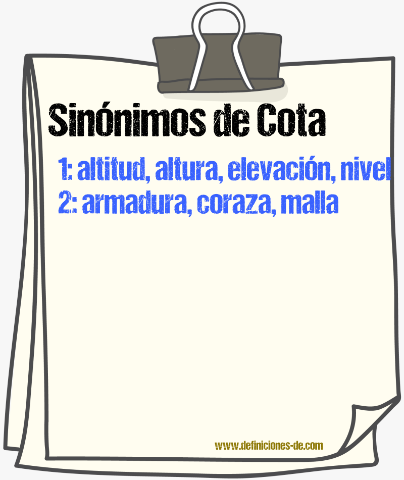 Sinnimos de cota