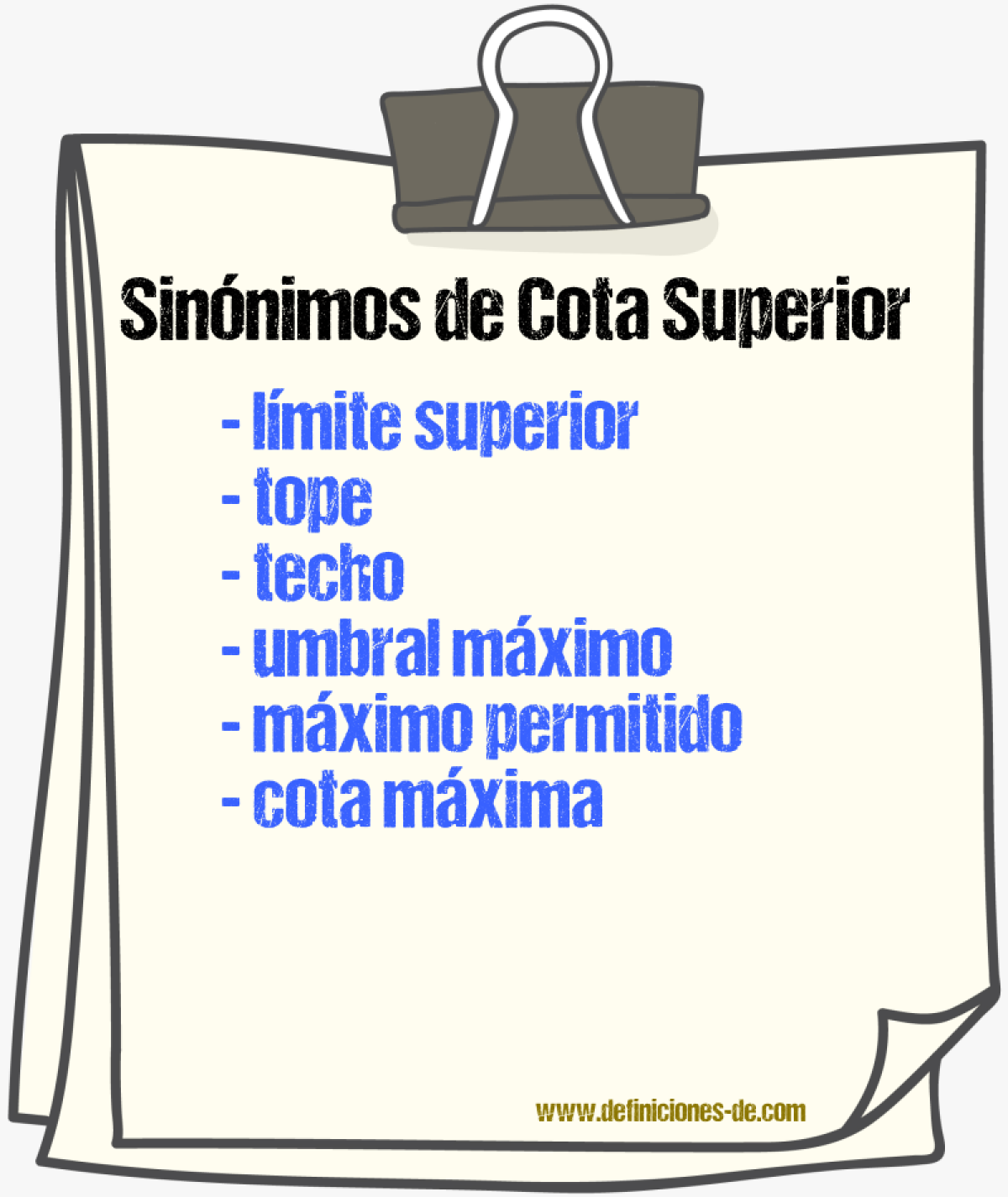 Sinónimos de cota superior