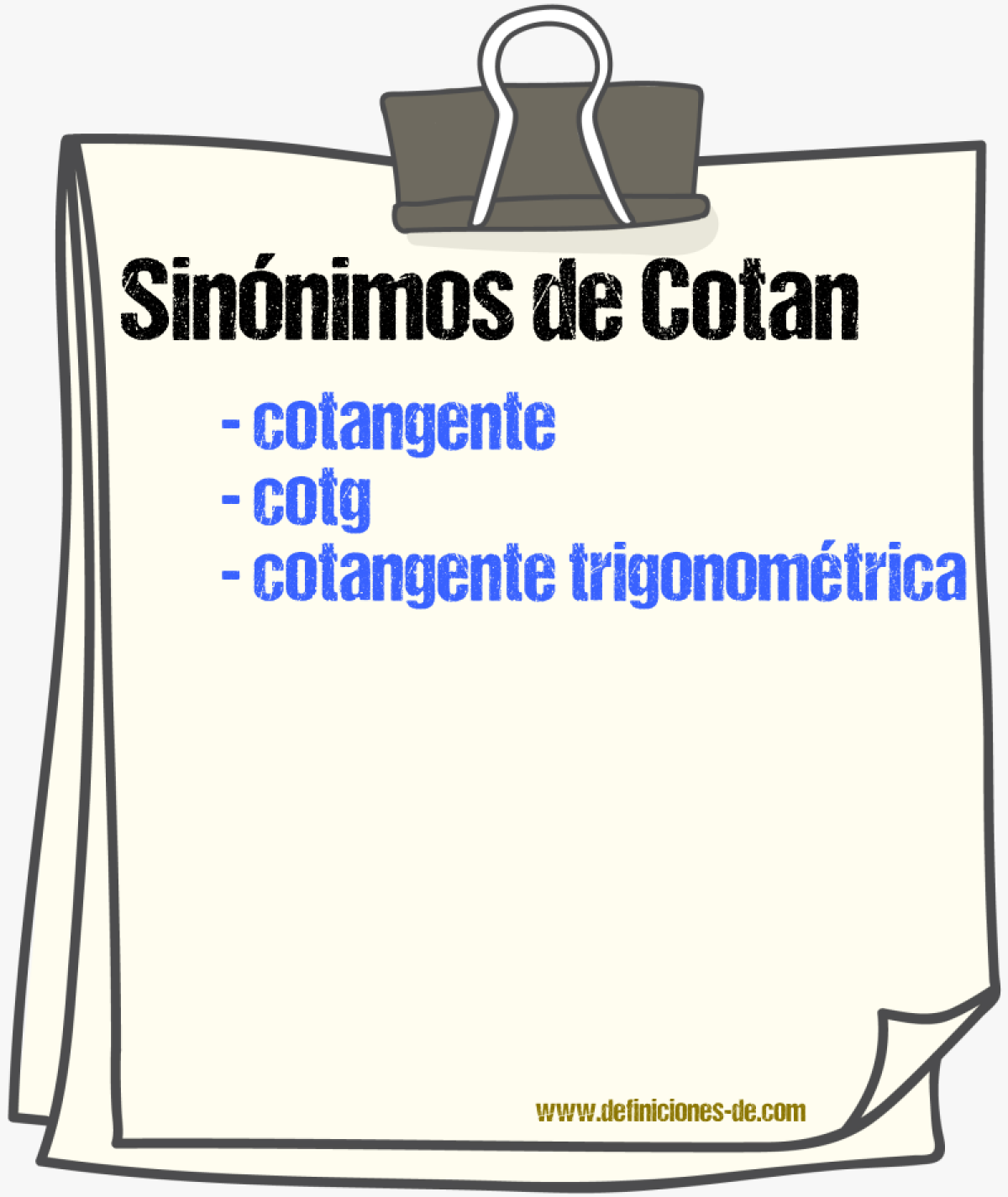 Sinónimos de cotan