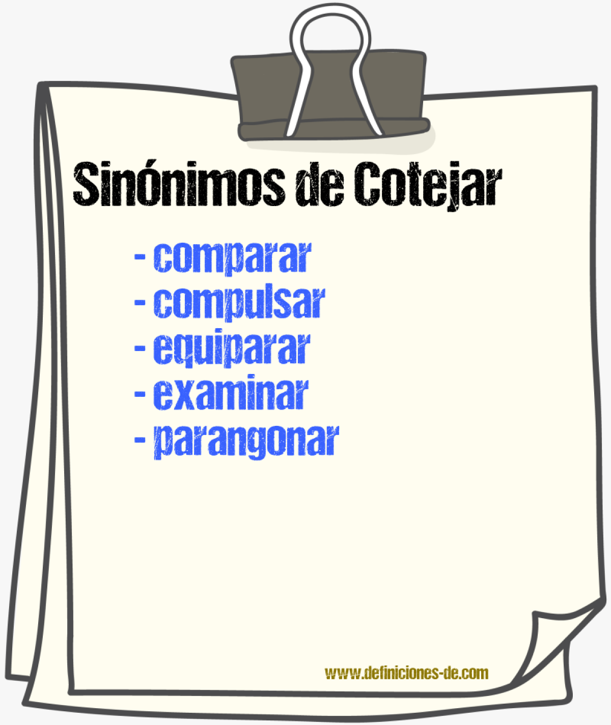 Sinnimos de cotejar