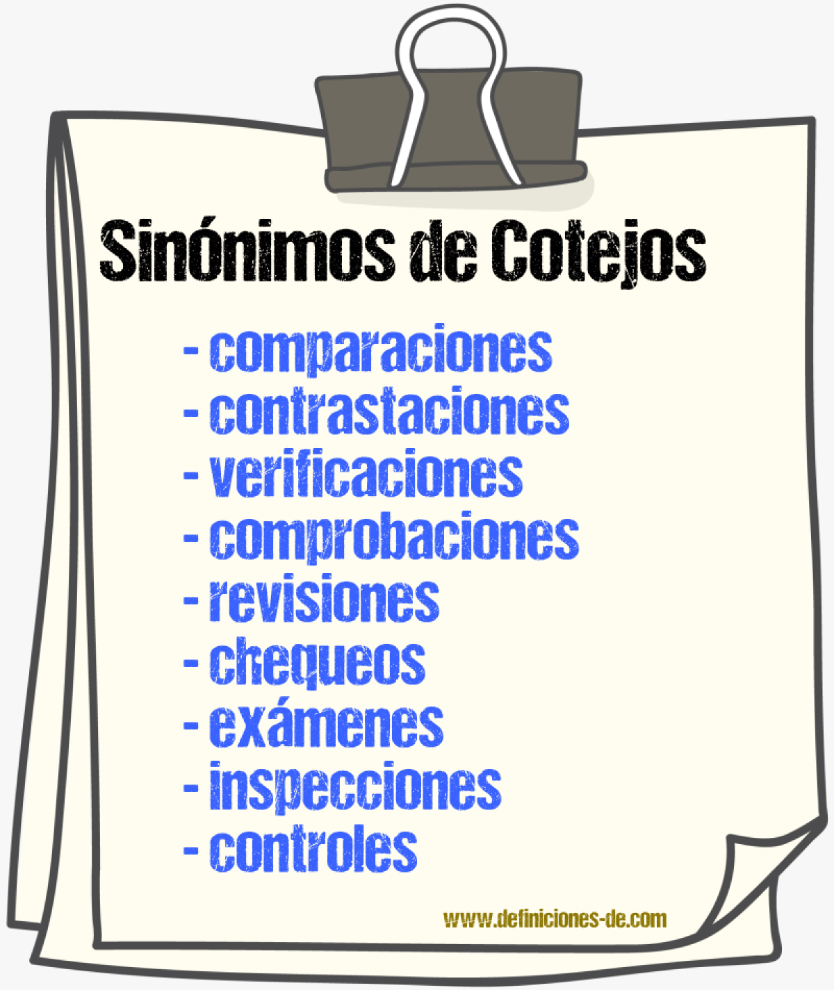 Sinónimos de cotejos
