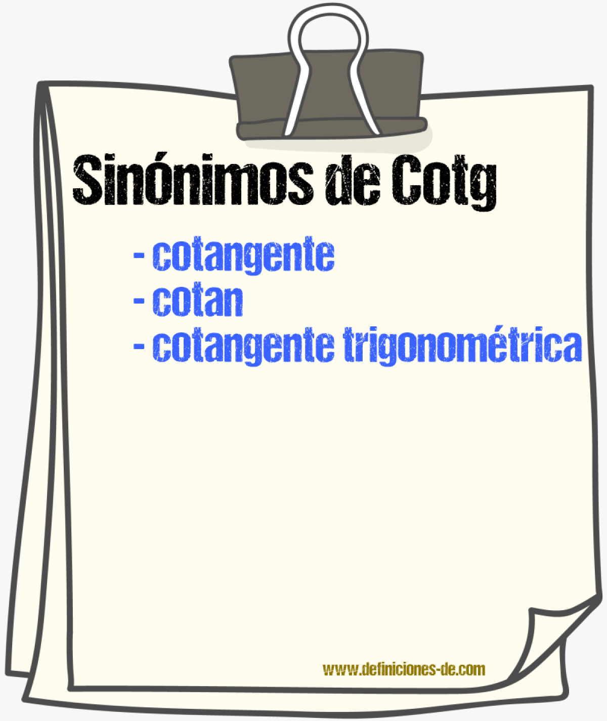 Sinónimos de cotg