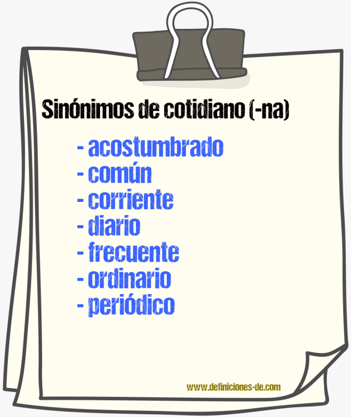 Sinnimos de cotidiano