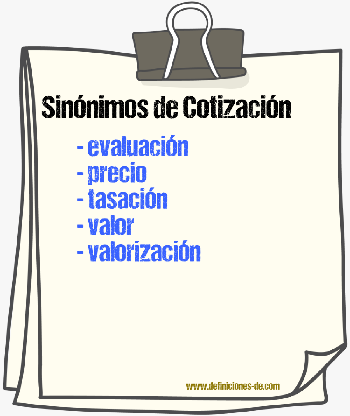 Sinnimos de cotizacin