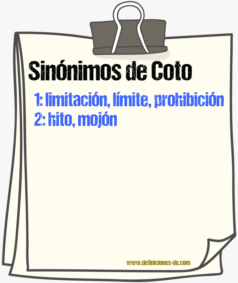 Sinnimos de coto