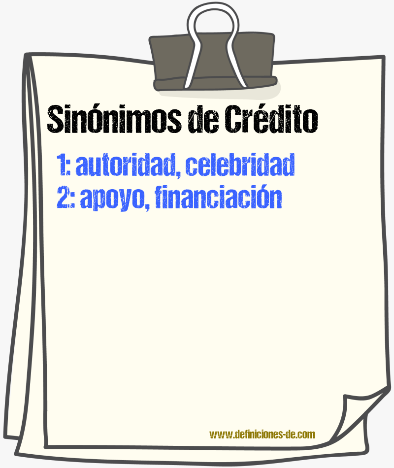 Sinónimos de crédito