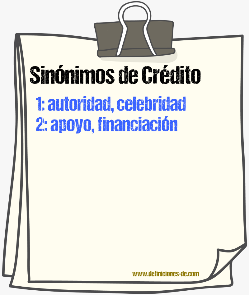 Sinnimos de crdito