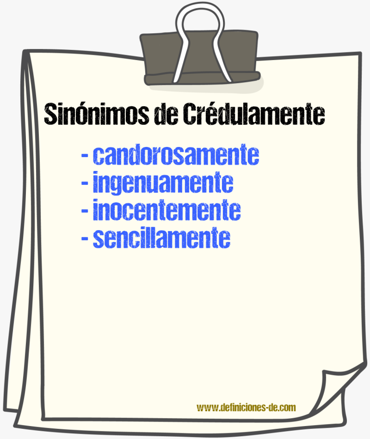 Sinnimos de crdulamente