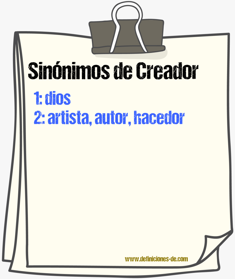 Sinnimos de creador