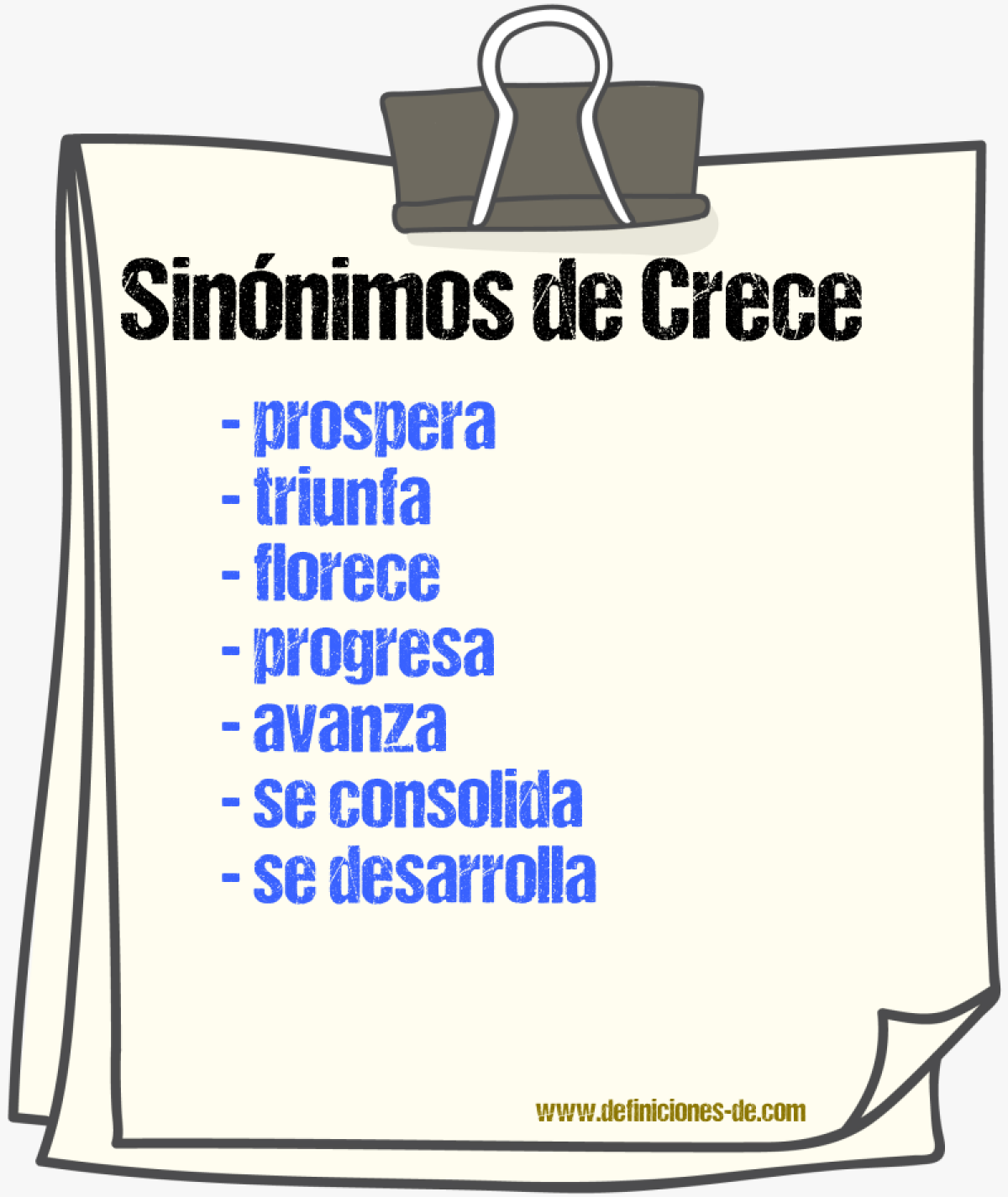Sinónimos de crece