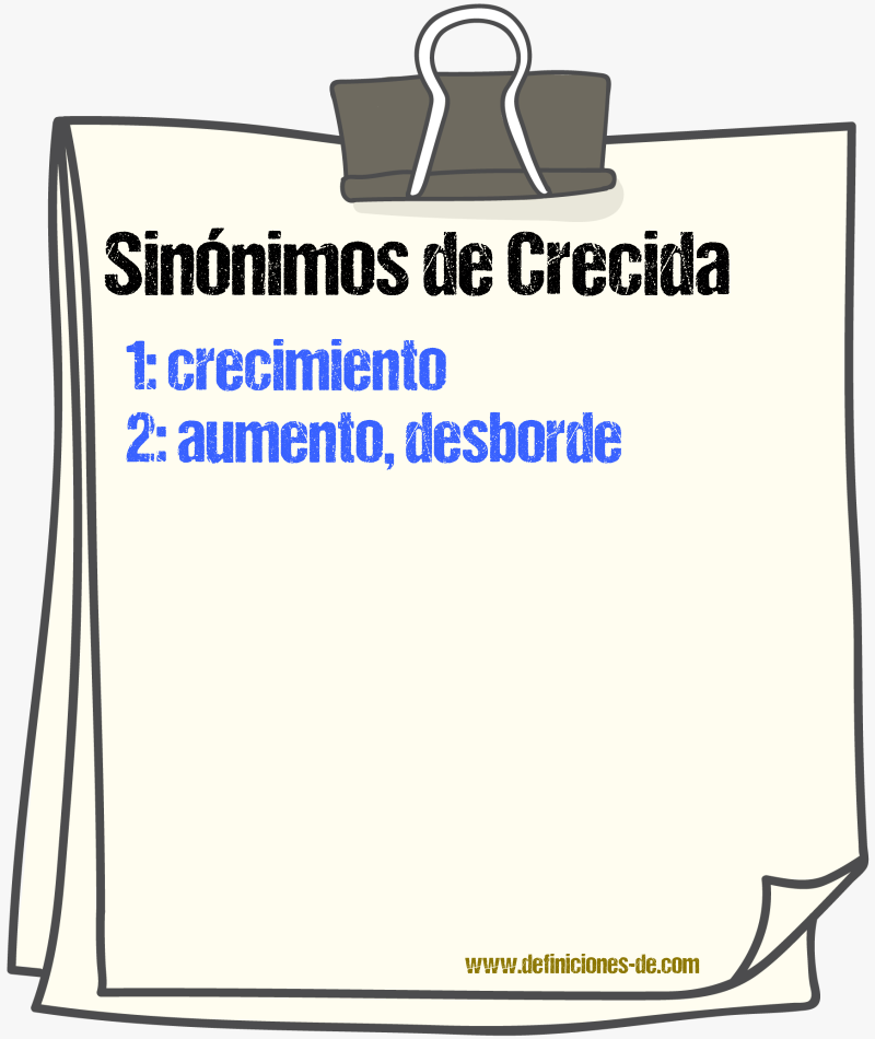 Sinnimos de crecida