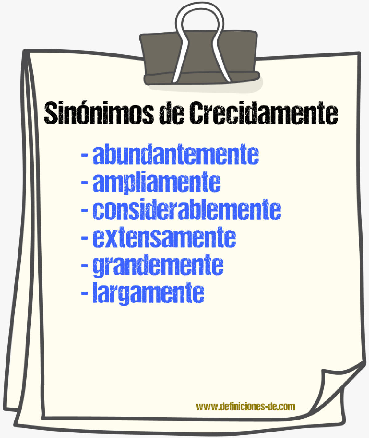 Sinnimos de crecidamente