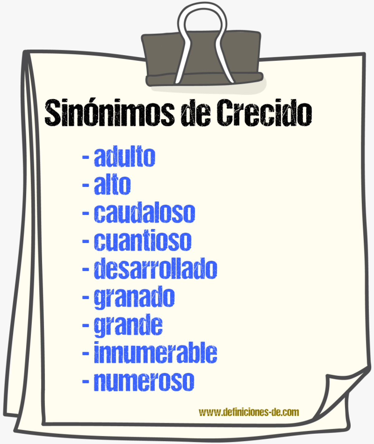 Sinnimos de crecido