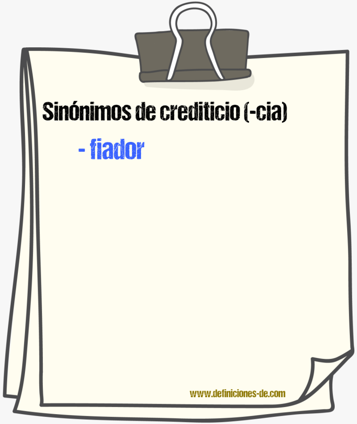 Sinnimos de crediticio