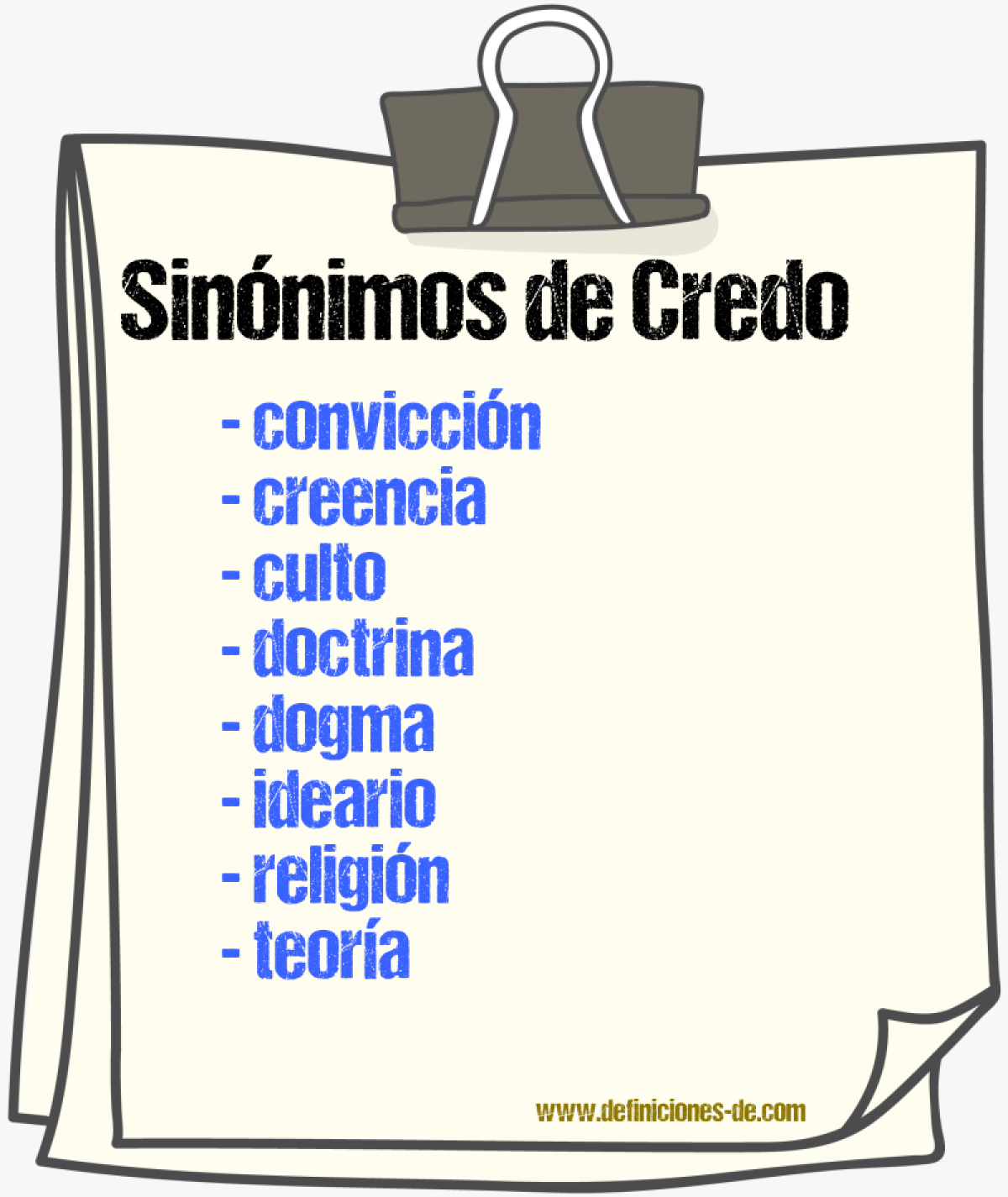 Sinnimos de credo