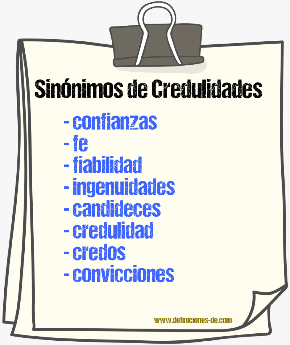 Sinónimos de credulidades