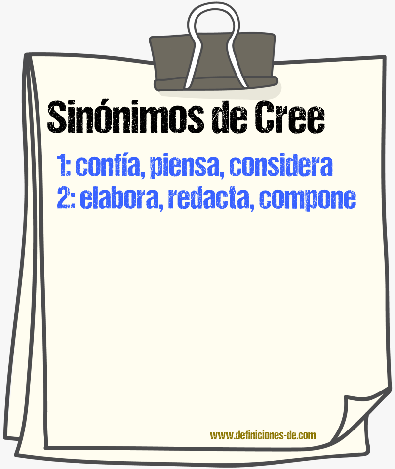 Sinónimos de cree