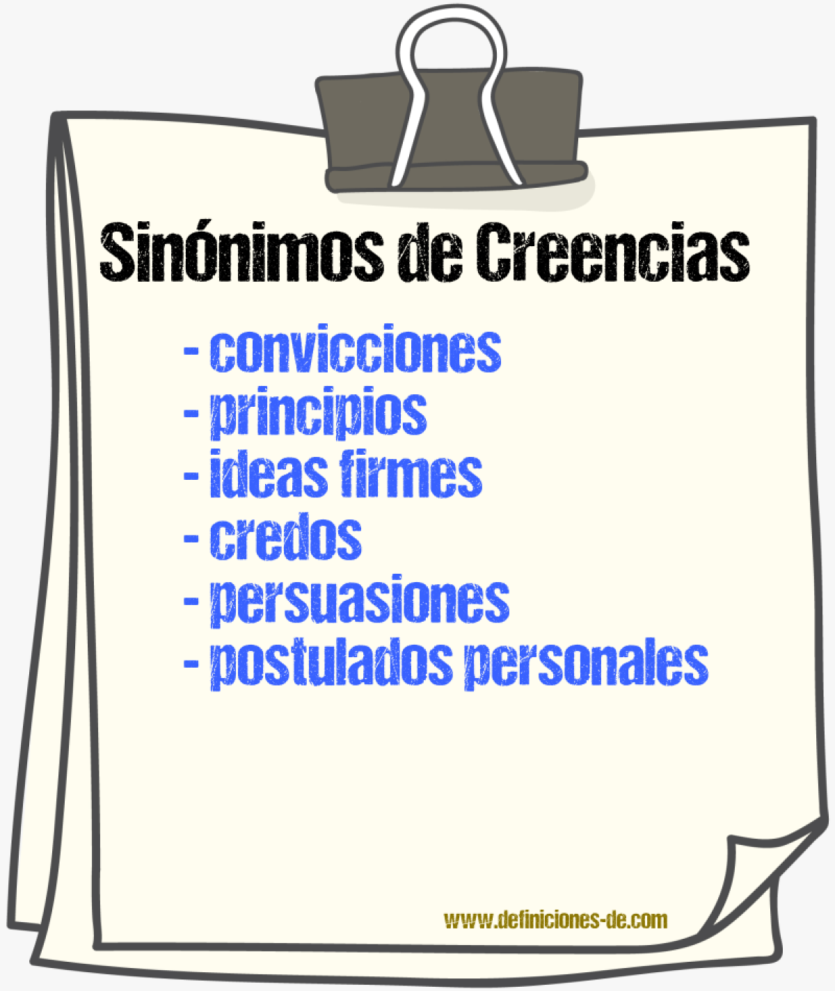 Sinónimos de creencias