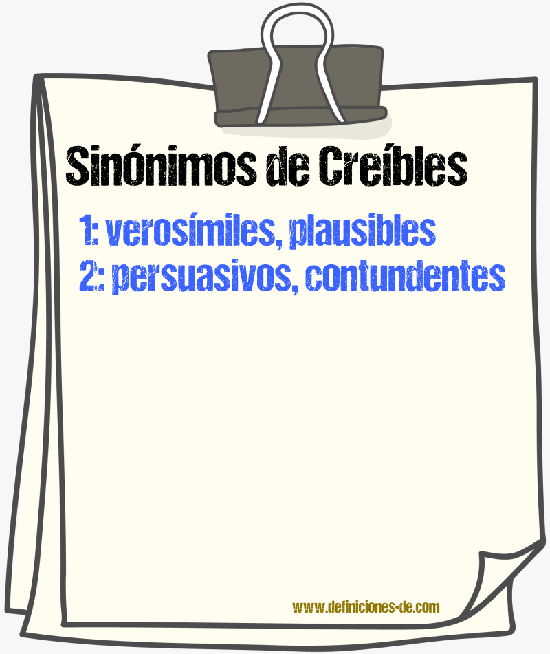 Sinónimos de creíbles