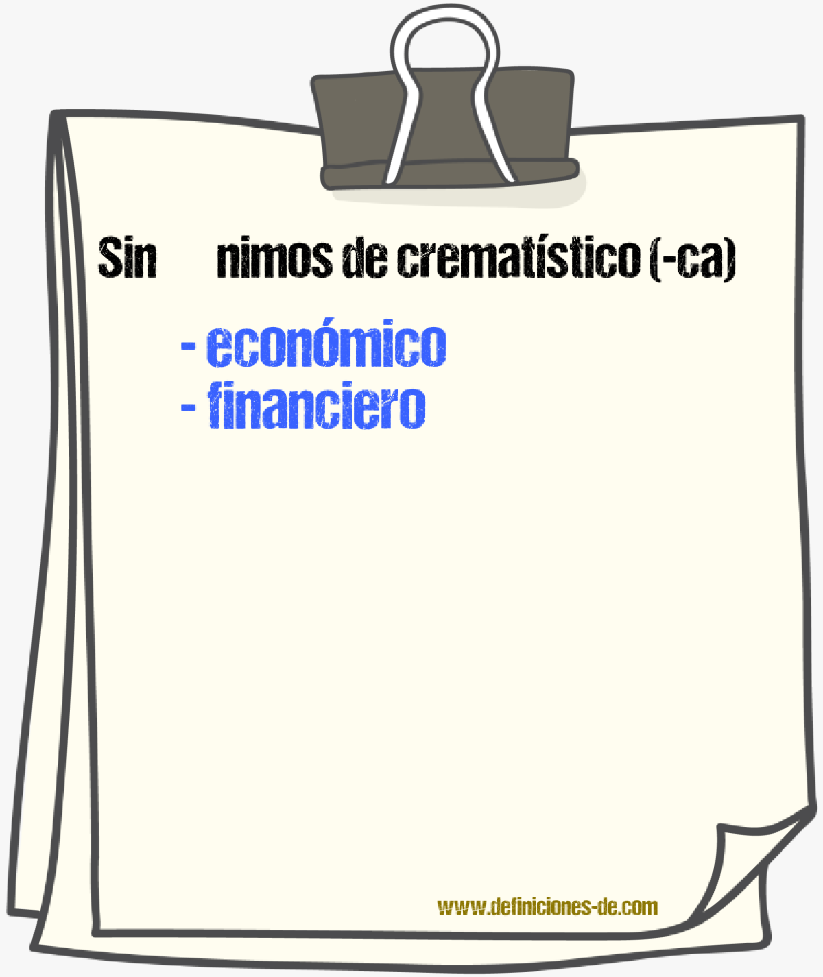 Sinnimos de crematstico