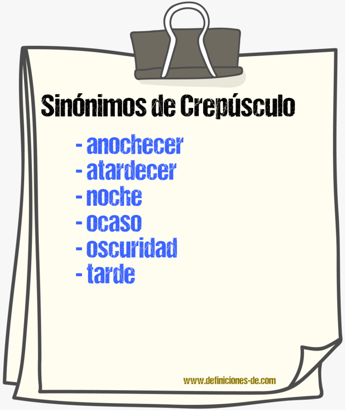 Sinnimos de crepsculo