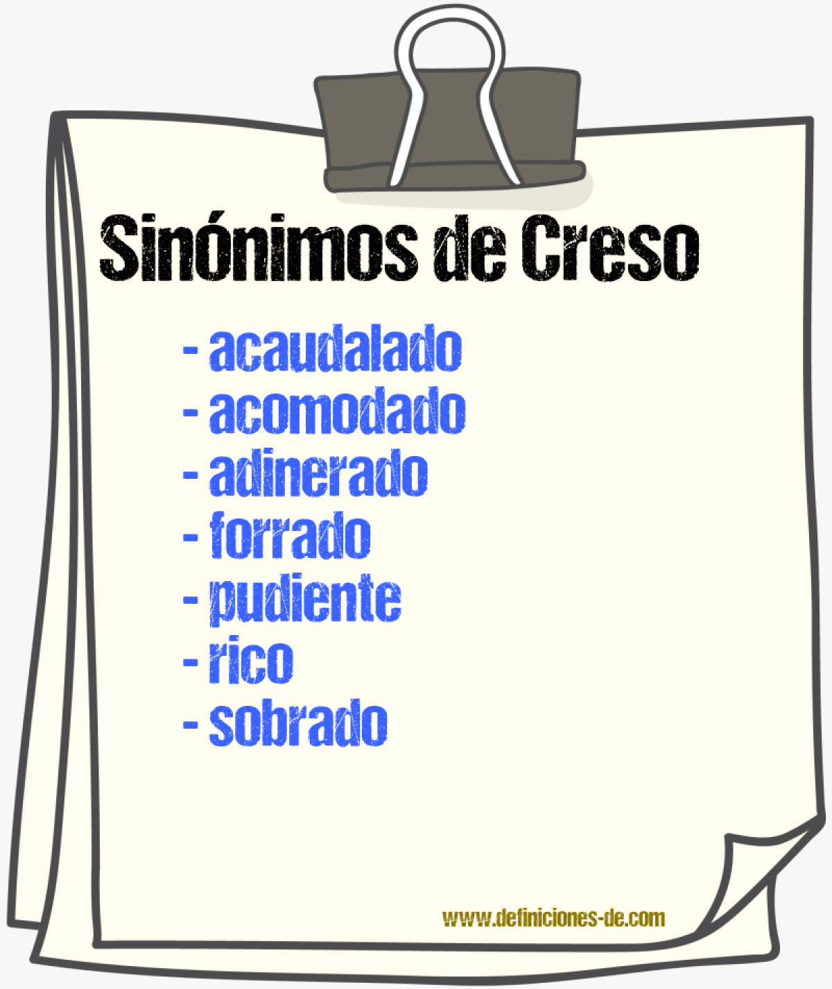 Sinnimos de creso