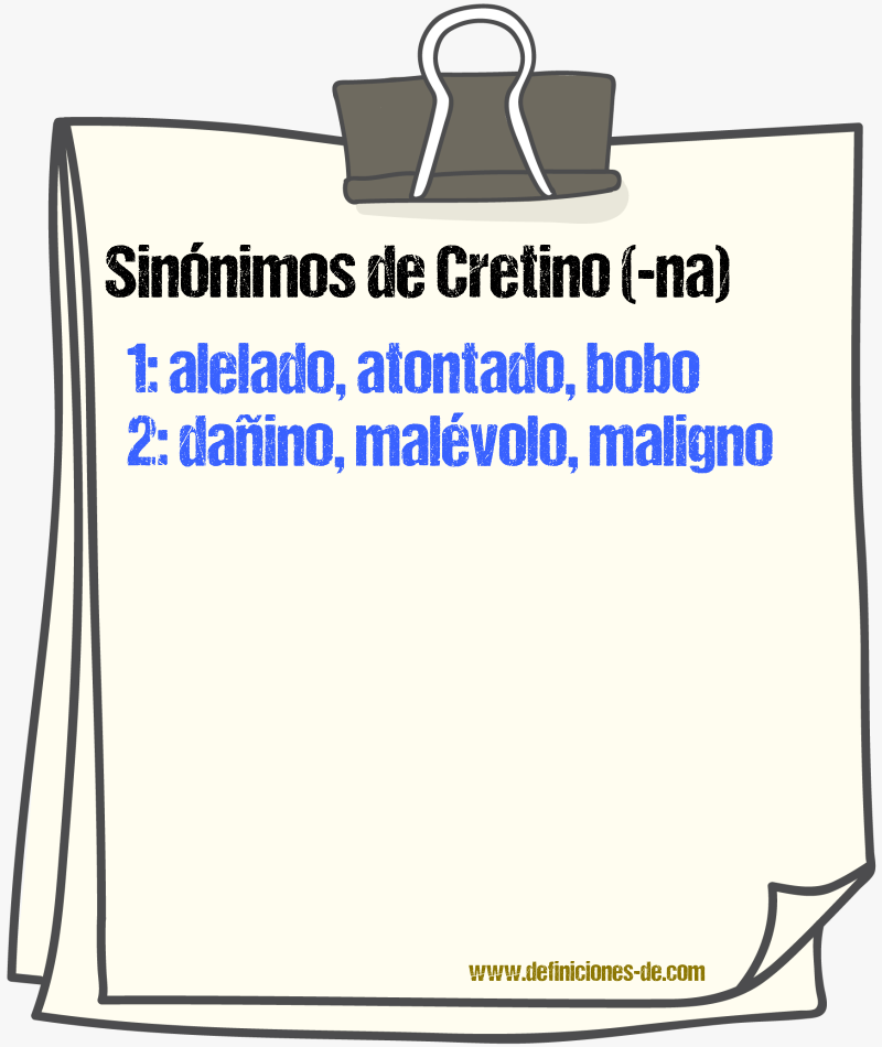 Sinnimos de cretino