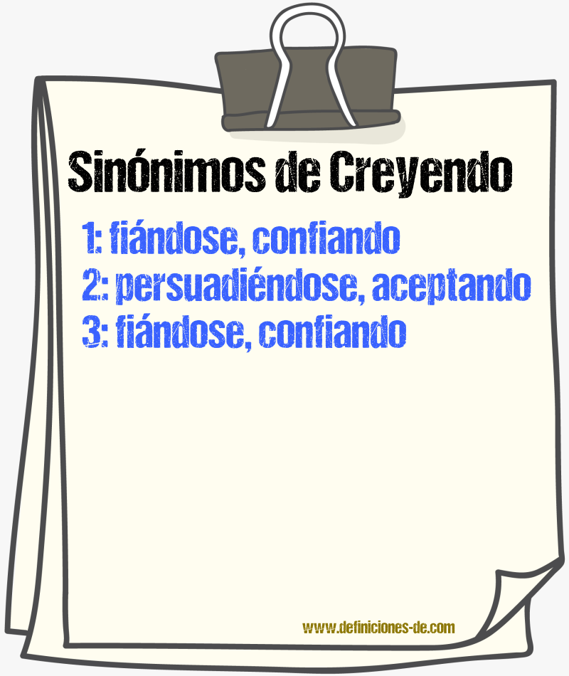 Sinónimos de creyendo