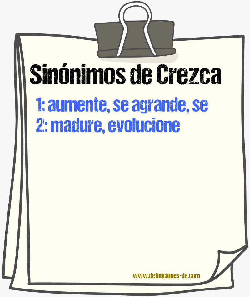 Sinónimos de crezca