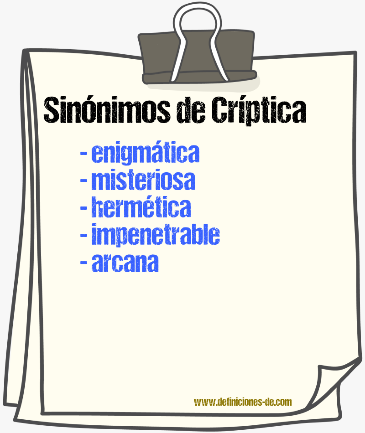 Sinónimos de críptica