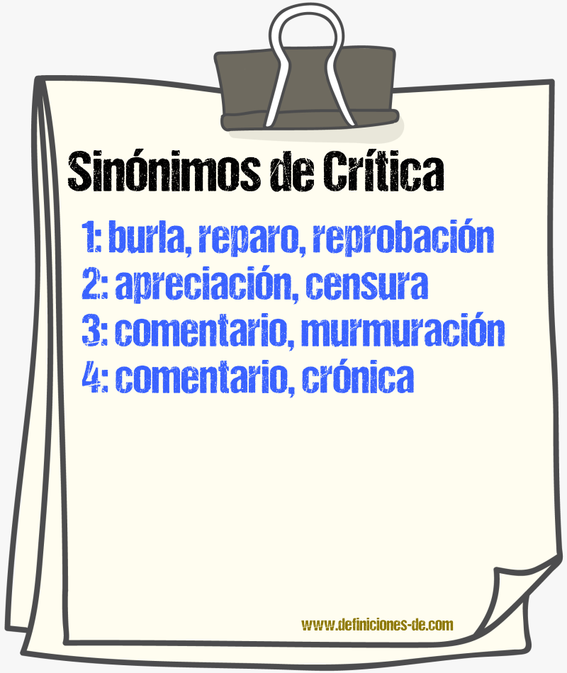 Sinnimos de crtica