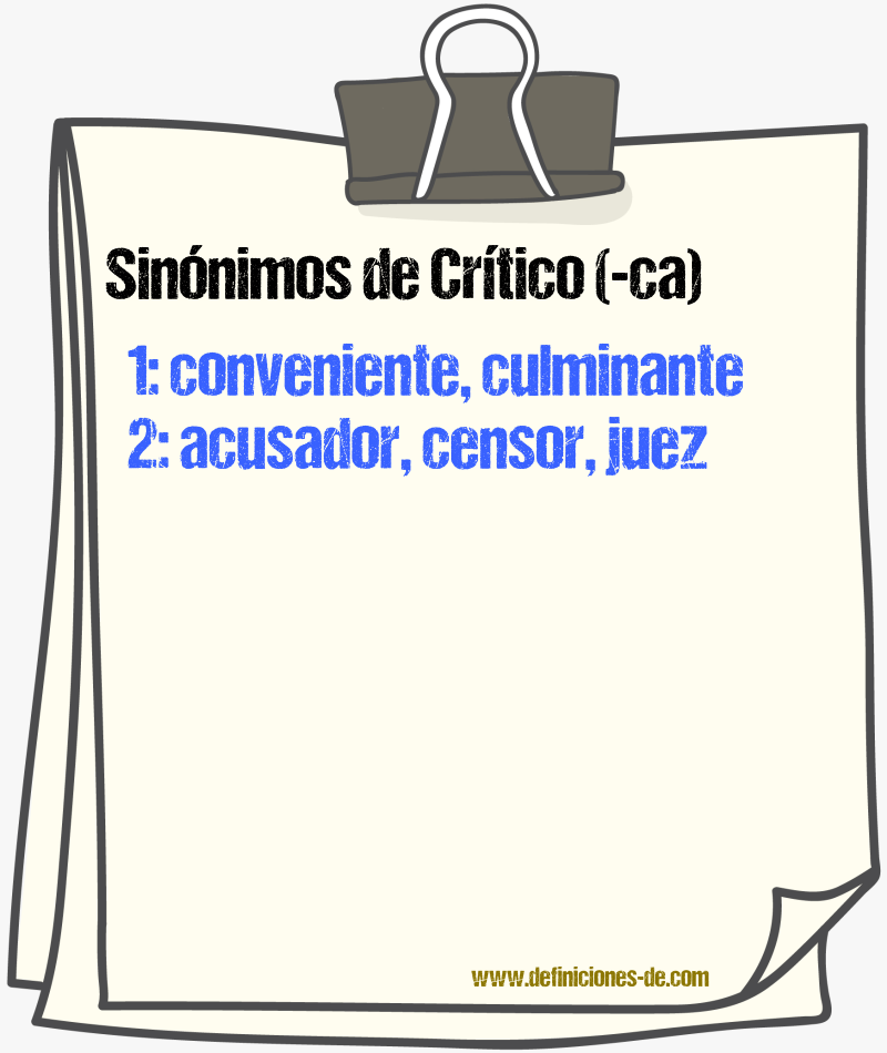 Sinnimos de crtico