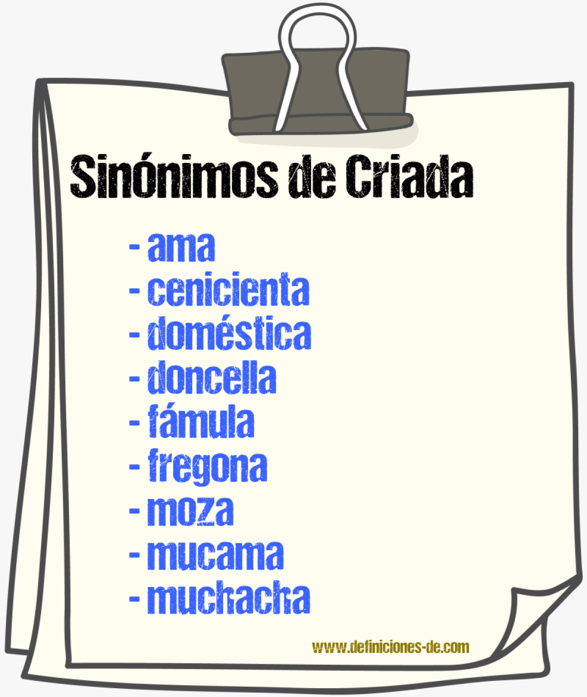 Sinnimos de criada