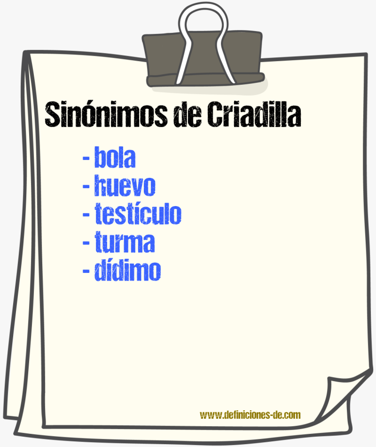 Sinnimos de criadilla